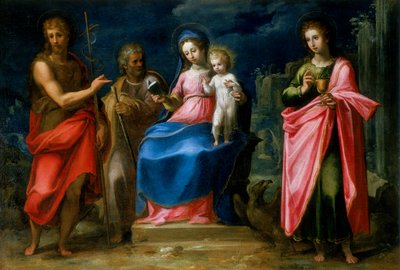 Madonna and Child with St. Joseph, St. John the Baptist and St. John the Evangelist by Italian School